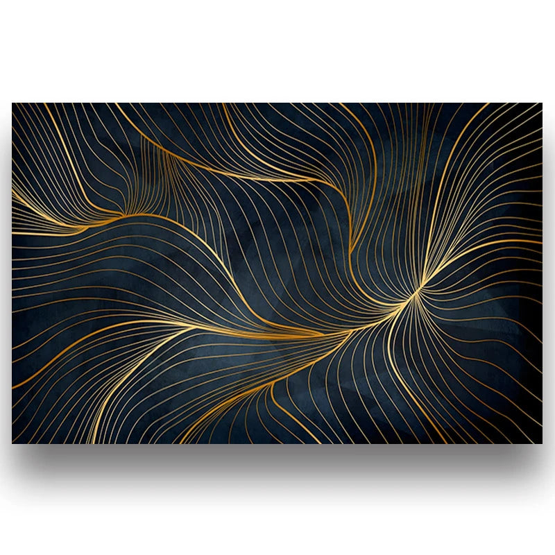 3D Wallpaper Vintage Abstract Gold Lines for Wall Treatment