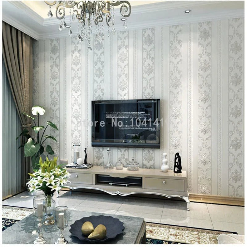 Damask Vertical Striped Wallpaper SKU# WAL0411
