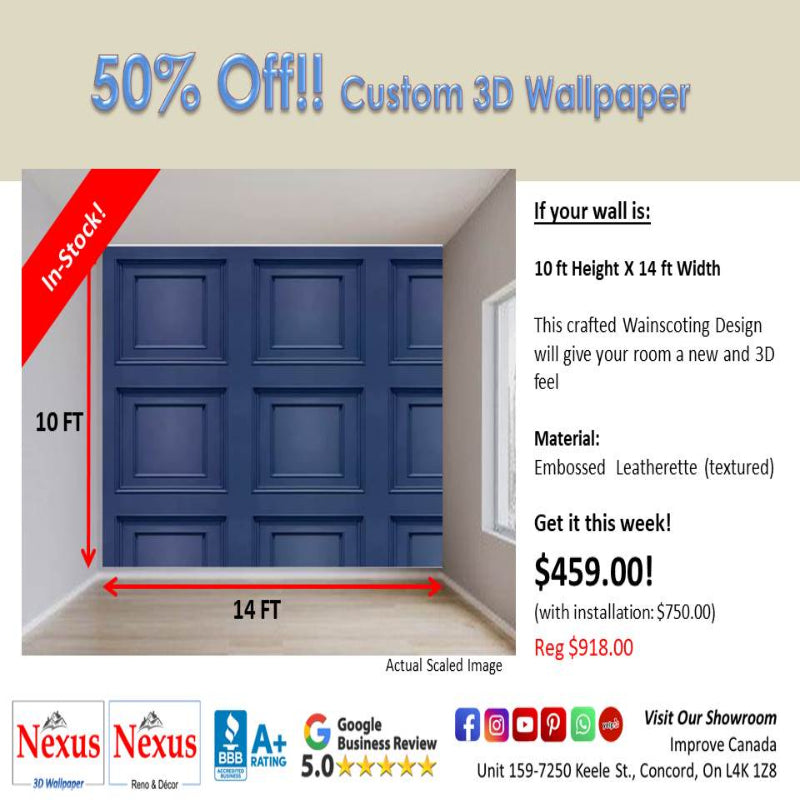 In-Stock Custom 3D Wallpaper Wainscoting SKU# WAL0388