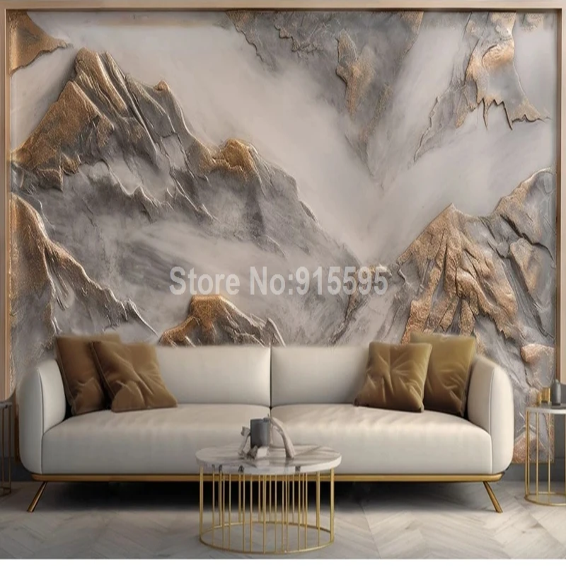 3D Wallpaper Golden Mountain SKU# WAL0228