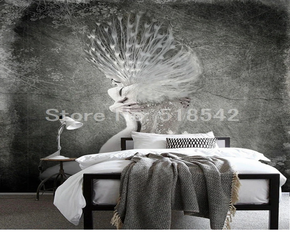 3D Wallpaper Mystic Peacock Artisan SKU# WAL0446