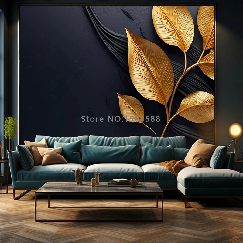 3D Wallpaper Golden Floral Mystery SKU# WAL0453
