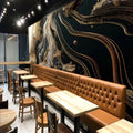 3D Wallpaper Black & Gold Classic Marble 