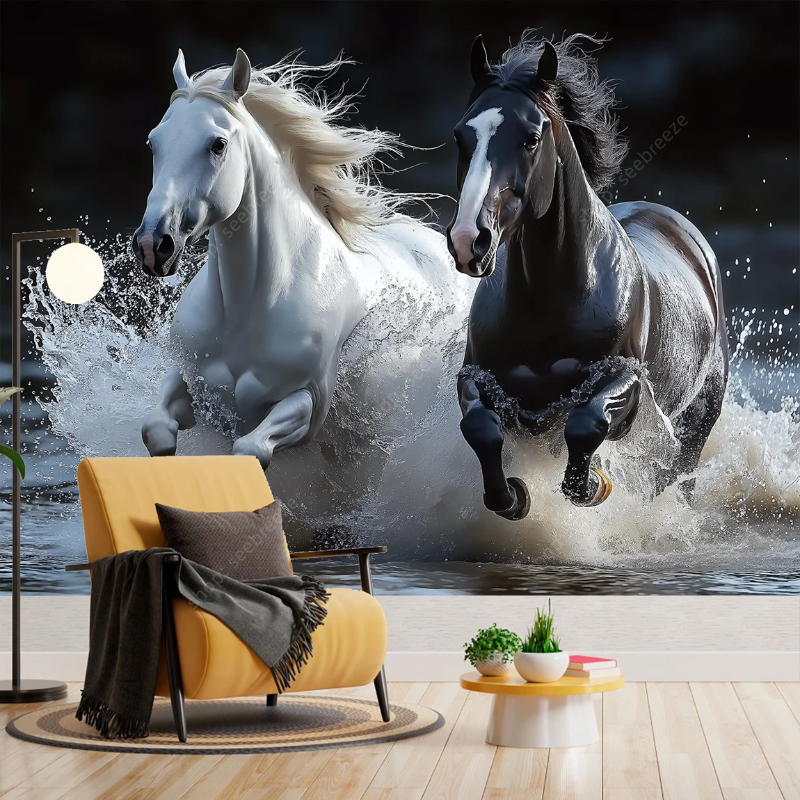 3D Wallpaper Wild Mustangs SKU# WAL0730