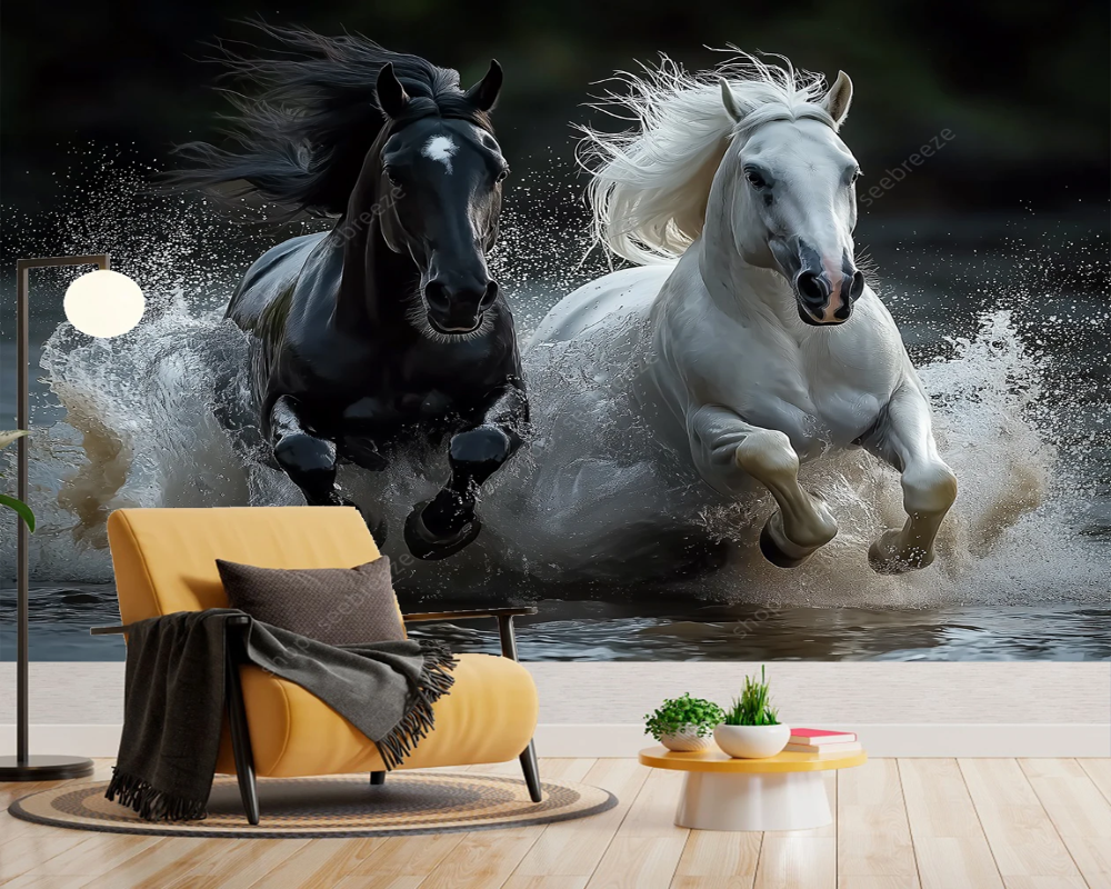 3D Wallpaper Wild Mustangs SKU# WAL0730