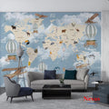 3D Wallpaper Map for Kid's Room SKU# WAL0736