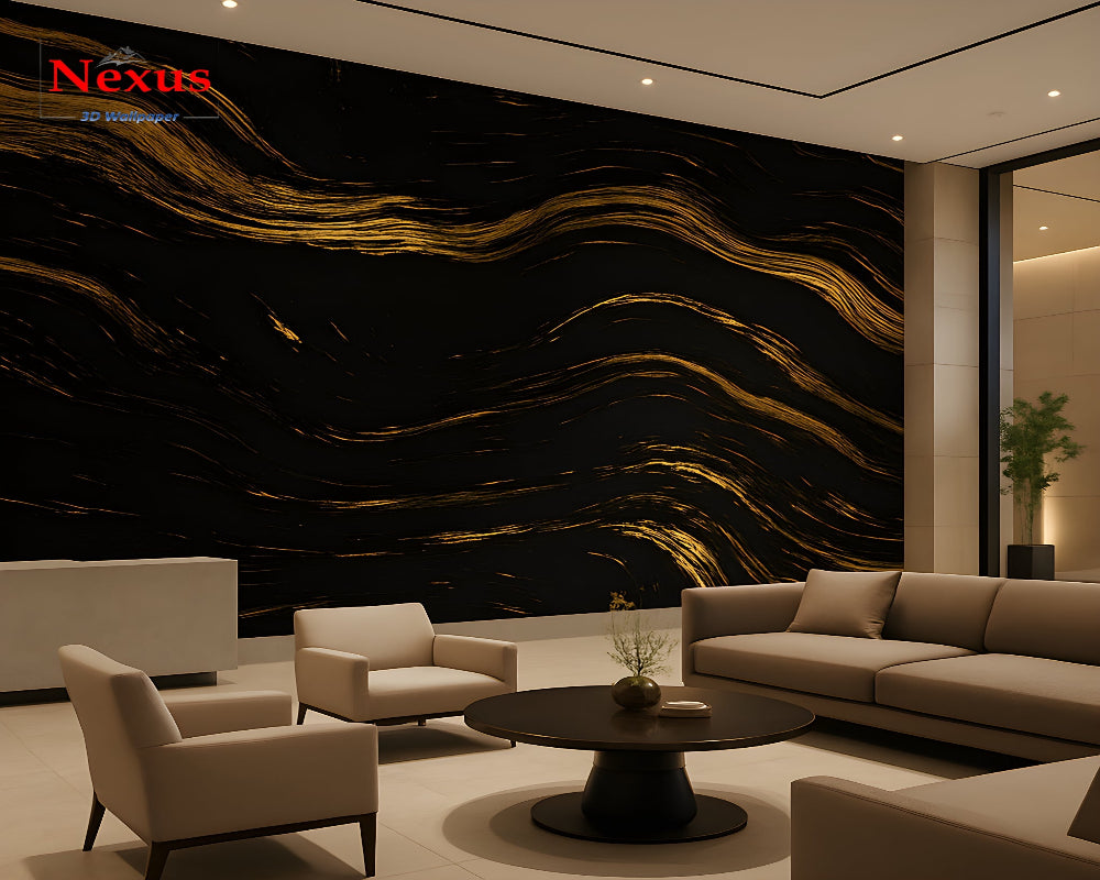 3D Wallpaper Gold Granite Marble SKU# WAL0743