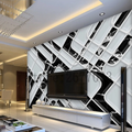 3D Wallpaper Monochrome Marble Geometry SKU# WAL0751