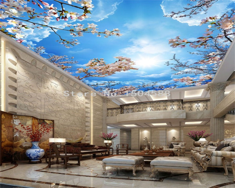 3D Ceiling Sky White Clouds SKU# WAL0172