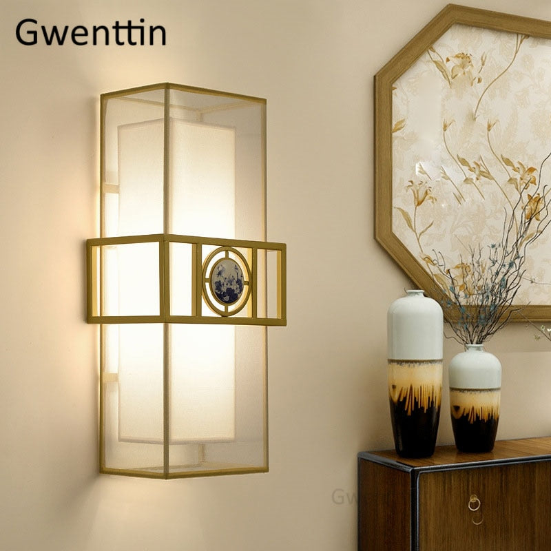 LED Chinese De Luminarie Glass Wall Lamp 90-260V SKU#LIG0112