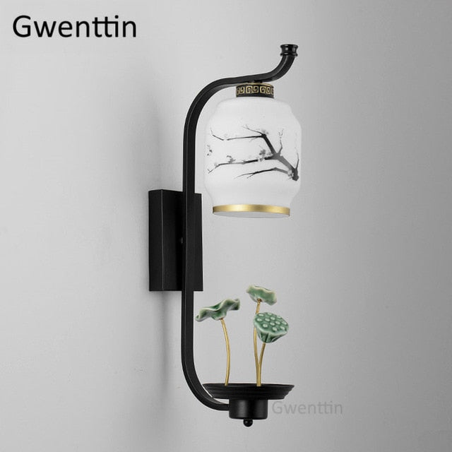 LED Chinese De Luminarie Glass Wall Lamp 90-260V SKU#LIG0112