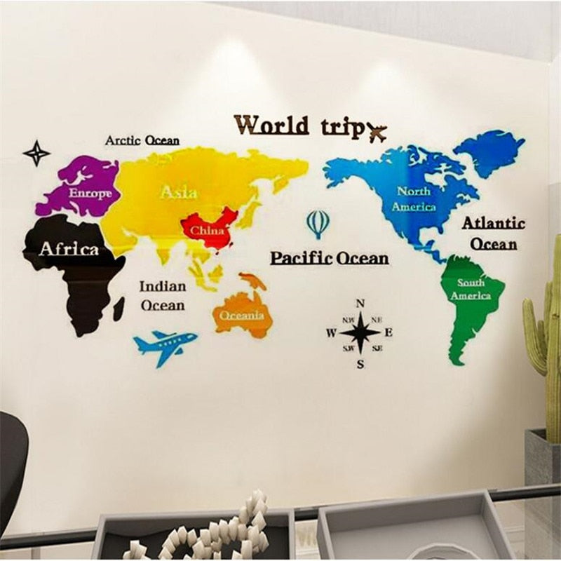 2021 3D Mirror Wall Acrylic Map SKU# MOS0048