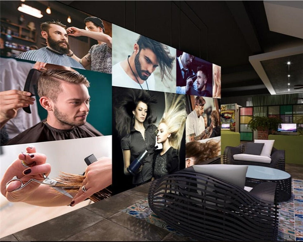 3D Wallpaper Glamour Hair Salon/Barber Shop SKU# WAL0176