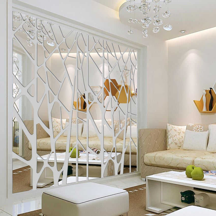 Mirror Wall Art Geometric Pattern Self-Adhesive SKU# MOS0028