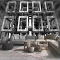 3D Wallpaper  Geometric Cement Wall