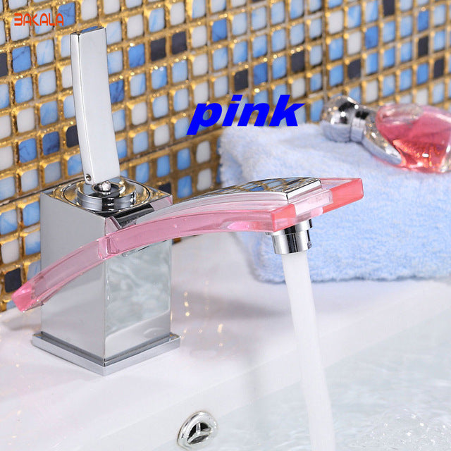 Modern Glass and Chrome Bathroom Faucet SKU# BAT0008