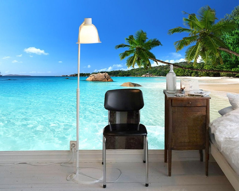 3D Wallpaper Seaside Palm Beach SKU# WAL0294