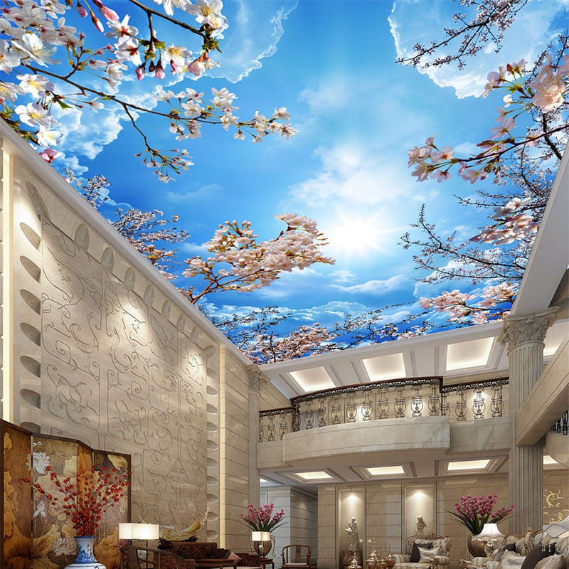 3D Ceiling Sky White Clouds SKU# WAL0172