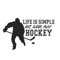 Eat Sleep Play Hockey Wall Stickers Decorative Mural SKU# WAL0005