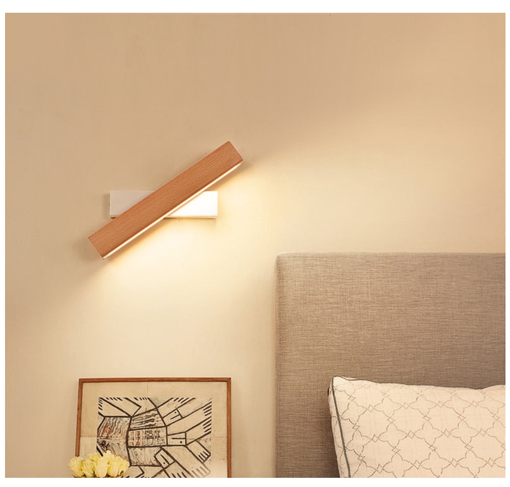 LED Swivel Maple Wood Case Wall Sconce 90V-260V SKU# LIG0076