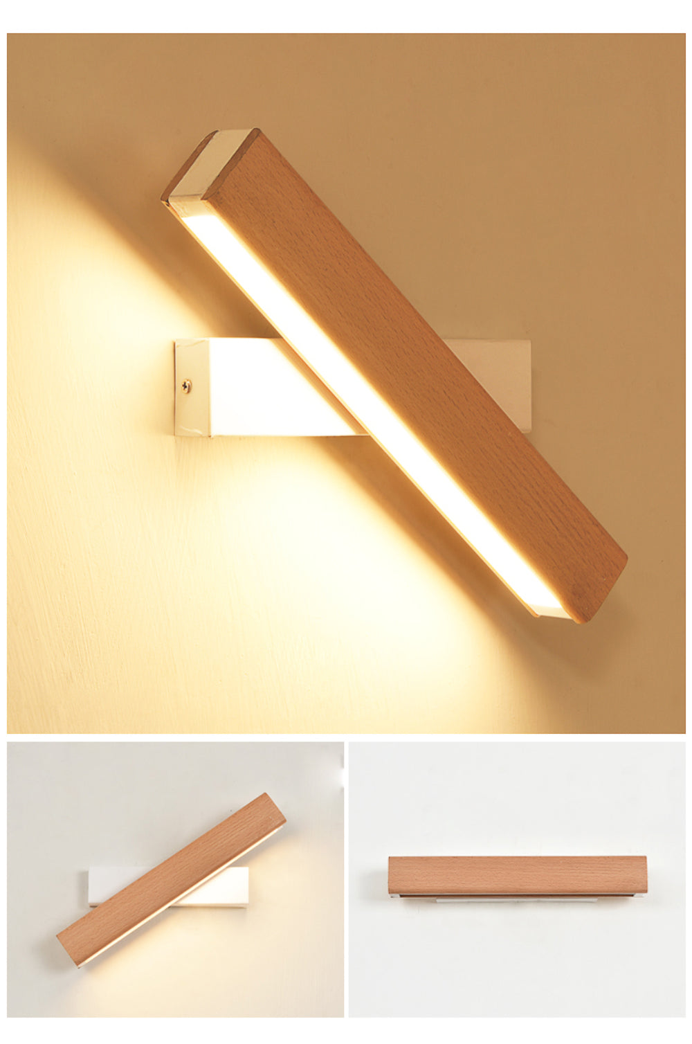 LED Swivel Maple Wood Case Wall Sconce 90V-260V SKU# LIG0076