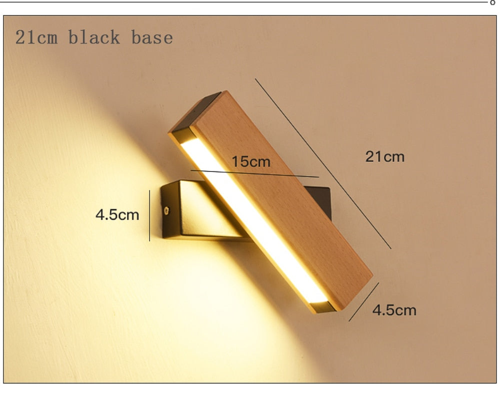 LED Swivel Maple Wood Case Wall Sconce 90V-260V SKU# LIG0076