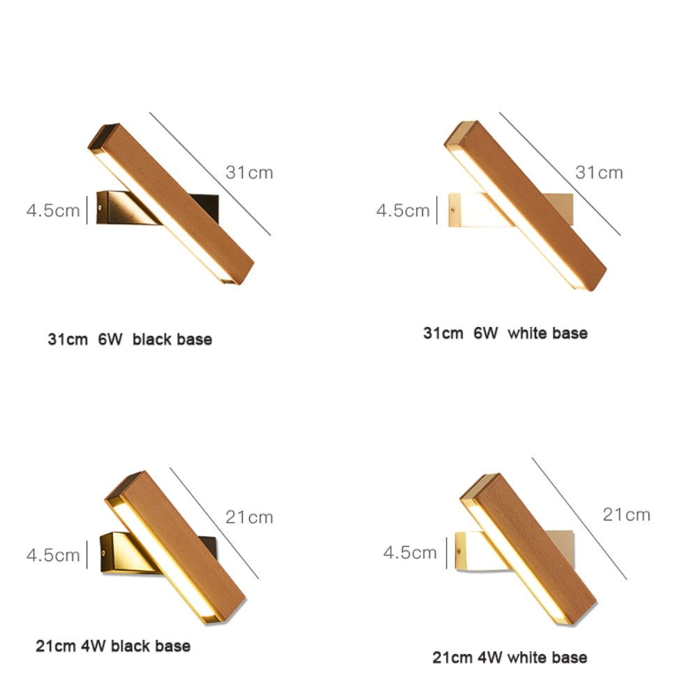 LED Swivel Maple Wood Case Wall Sconce 90V-260V SKU# LIG0076