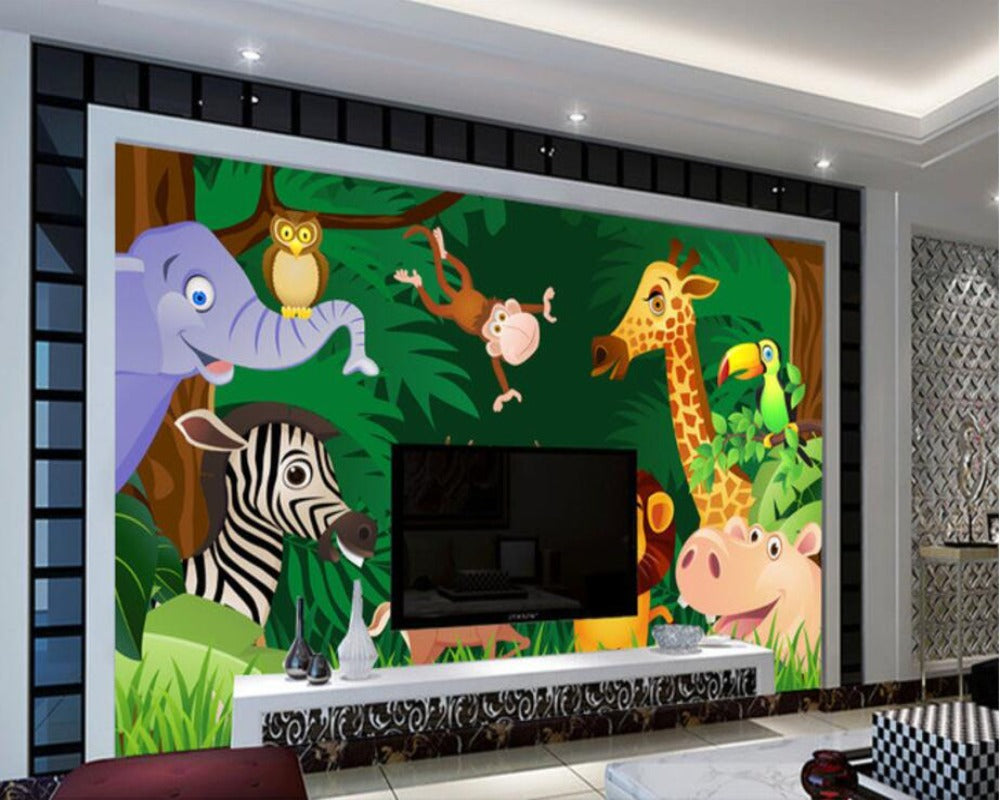 3D Wallpaper Jungle Forest Cartoon